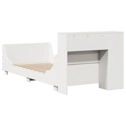 Bedframe zonder matras massief grenenhout wit 75x190 cm