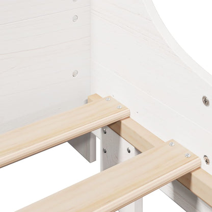 Bedframe zonder matras massief grenenhout wit 75x190 cm