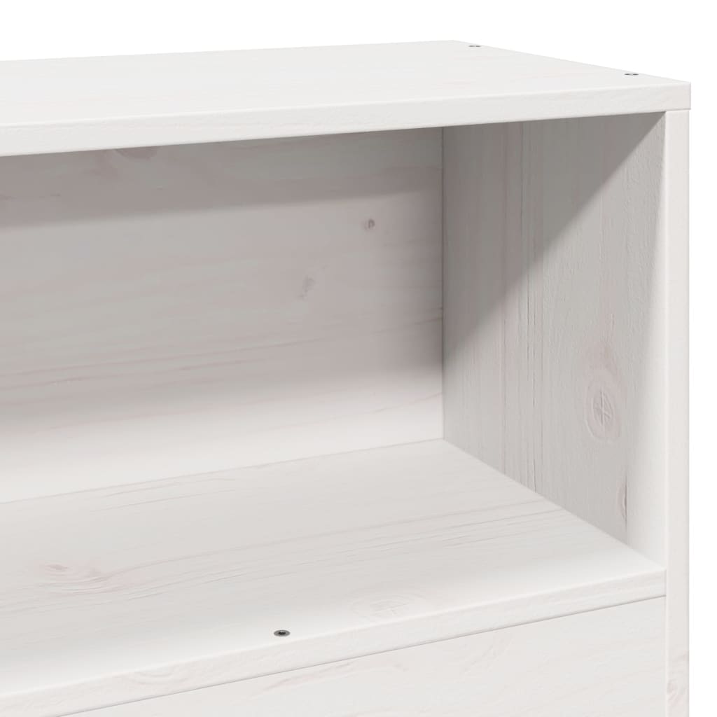 Bedframe zonder matras massief grenenhout wit 75x190 cm