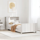 Bed frame without mattress solid pine white 75x190 cm