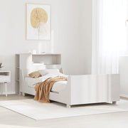 Bedframe 75x190 cm massief grenenhout wit