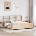 Bed met boekenkast zonder matras massief hout 200x200 cm