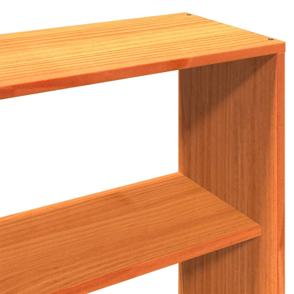 Bed met boekenkast zonder matras hout wasbruin 200x200 cm