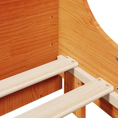 Bed met boekenkast zonder matras hout wasbruin 200x200 cm