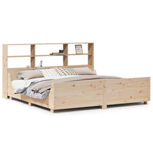 Bed met boekenkast zonder matras massief hout 180x200 cm