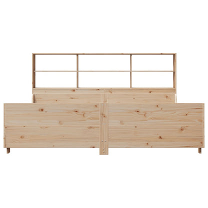 Bed met boekenkast zonder matras massief hout 180x200 cm