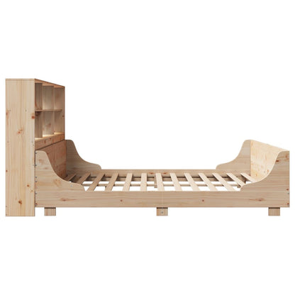 Bed met boekenkast zonder matras massief hout 180x200 cm