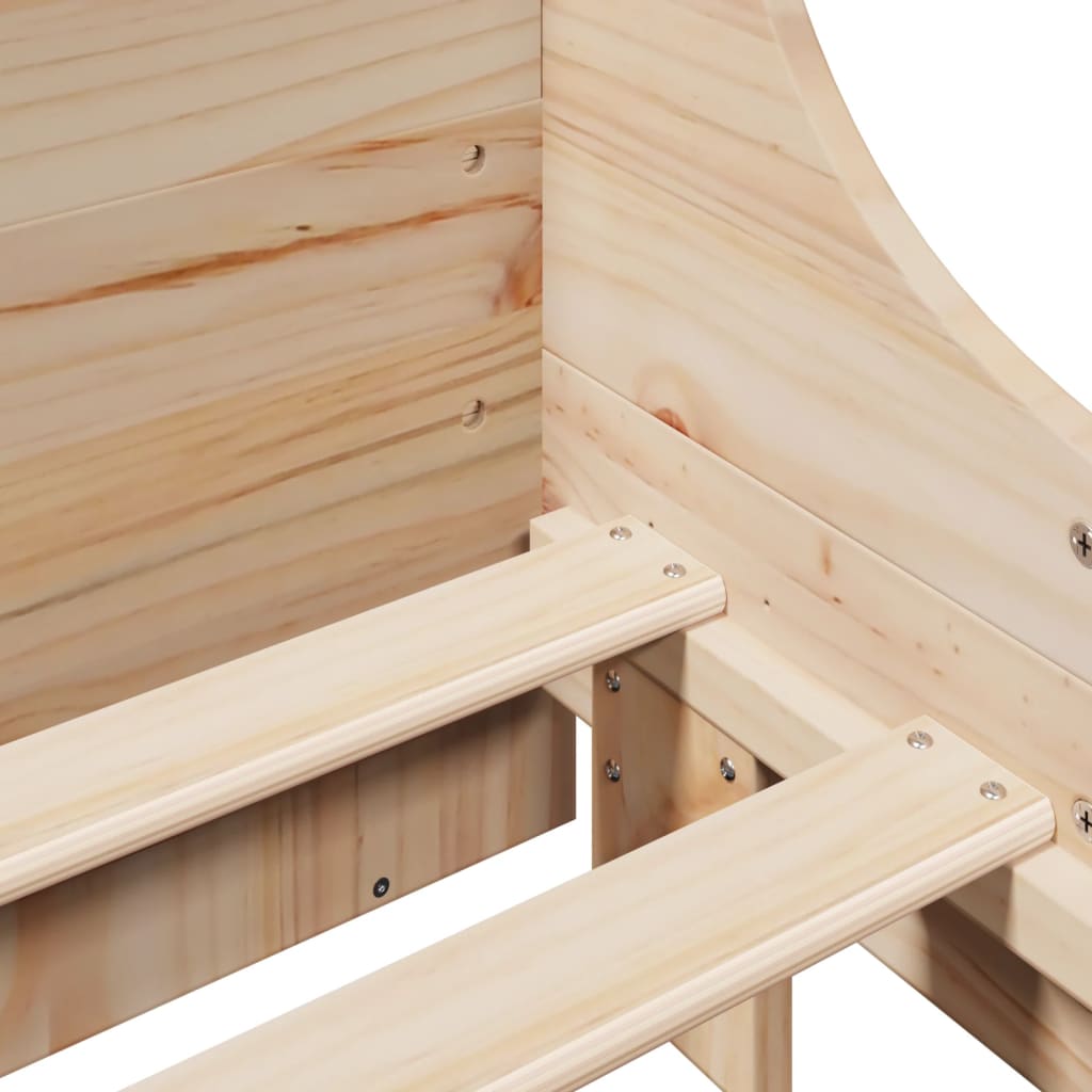 Bed met boekenkast zonder matras massief hout 180x200 cm