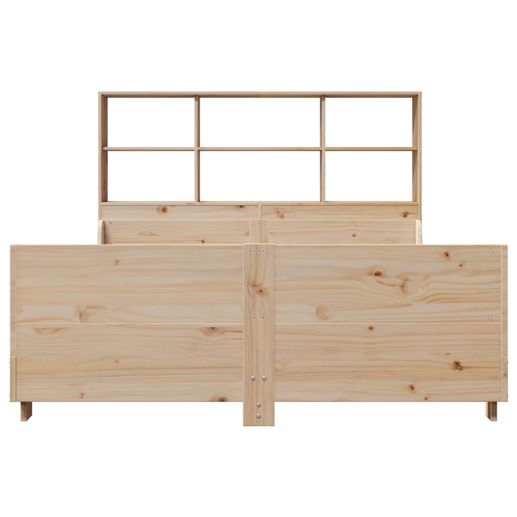 Bed met boekenkast zonder matras massief hout 160x200 cm