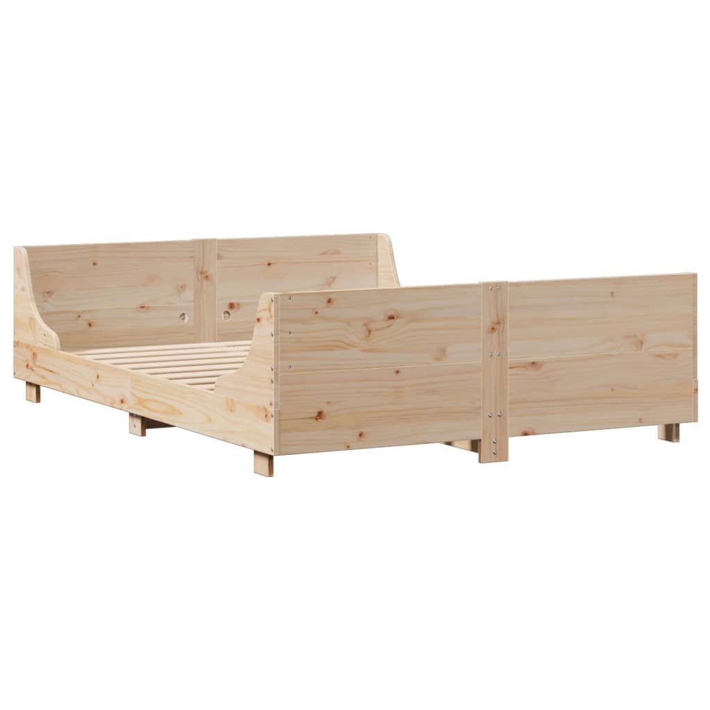 Bed met boekenkast zonder matras massief hout 160x200 cm