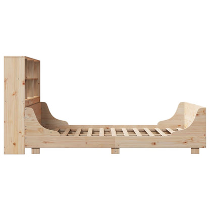 Bed met boekenkast zonder matras massief hout 160x200 cm