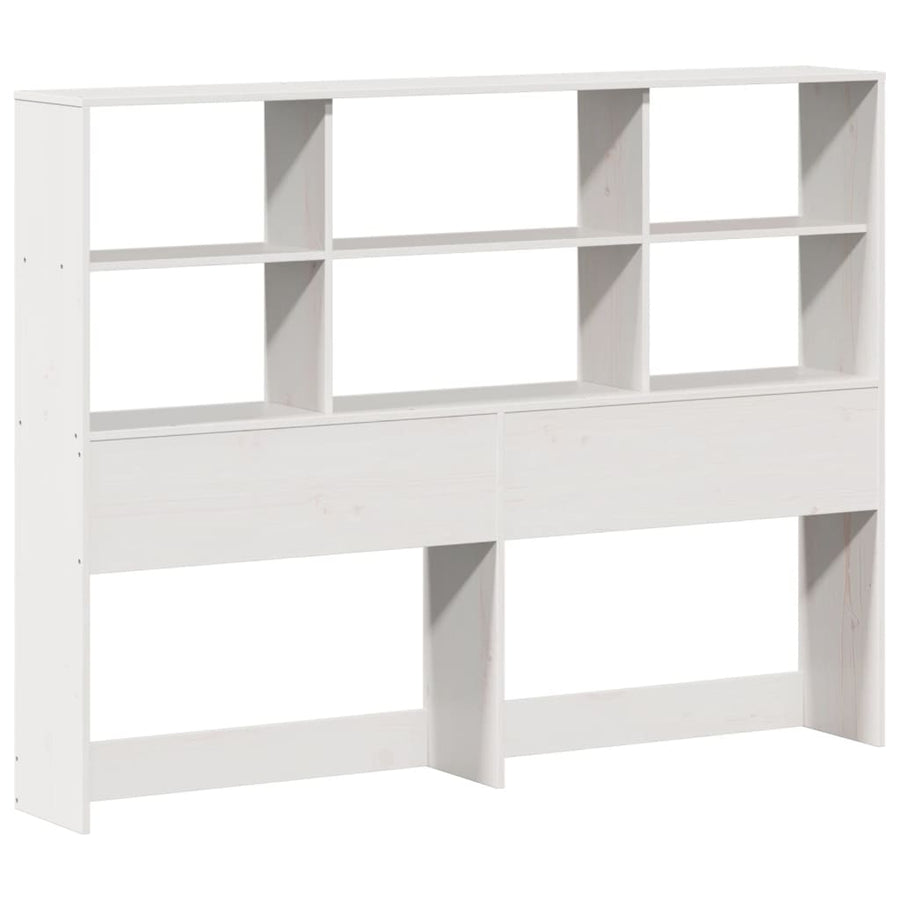 Bed met boekenkast zonder matras massief hout wit 160x200 cm