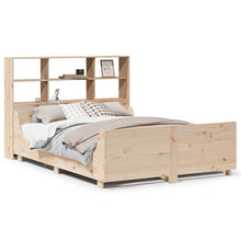 Bed met boekenkast zonder matras massief hout 140x200 cm