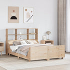 Bed met boekenkast zonder matras massief hout 140x200 cm