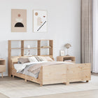 Bed met boekenkast zonder matras massief hout 120x200 cm