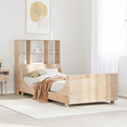 Bed met boekenkast zonder matras massief hout 100x200 cm