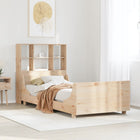 Bed met boekenkast zonder matras massief hout 90x200 cm