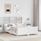 Bed met boekenkast zonder matras massief hout wit 140x190 cm