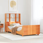 Bed met boekenkast zonder matras hout wasbruin 90x190 cm