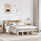 Bed met boekenkast zonder matras massief hout 120x200 cm