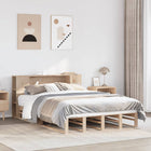 Bed met boekenkast zonder matras massief hout 140x200 cm