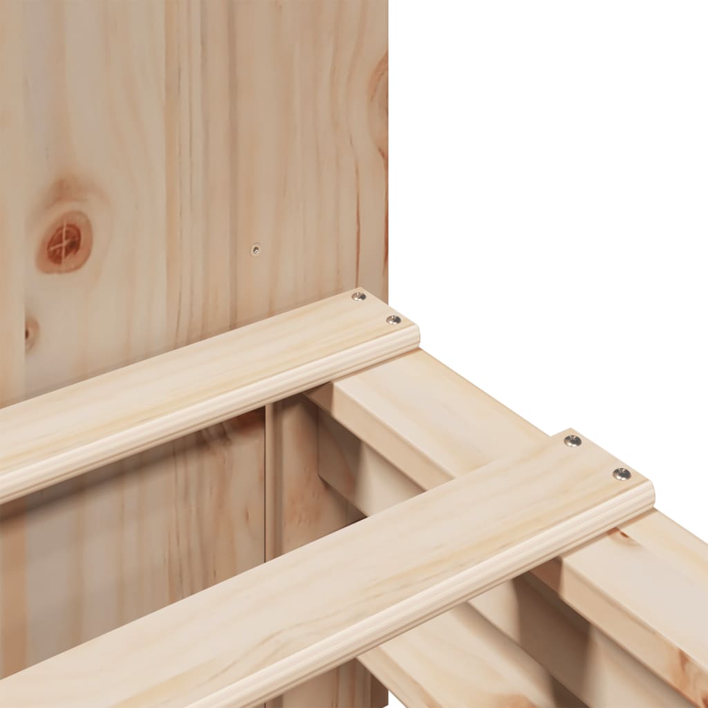 Bed met boekenkast zonder matras massief hout 150x200 cm