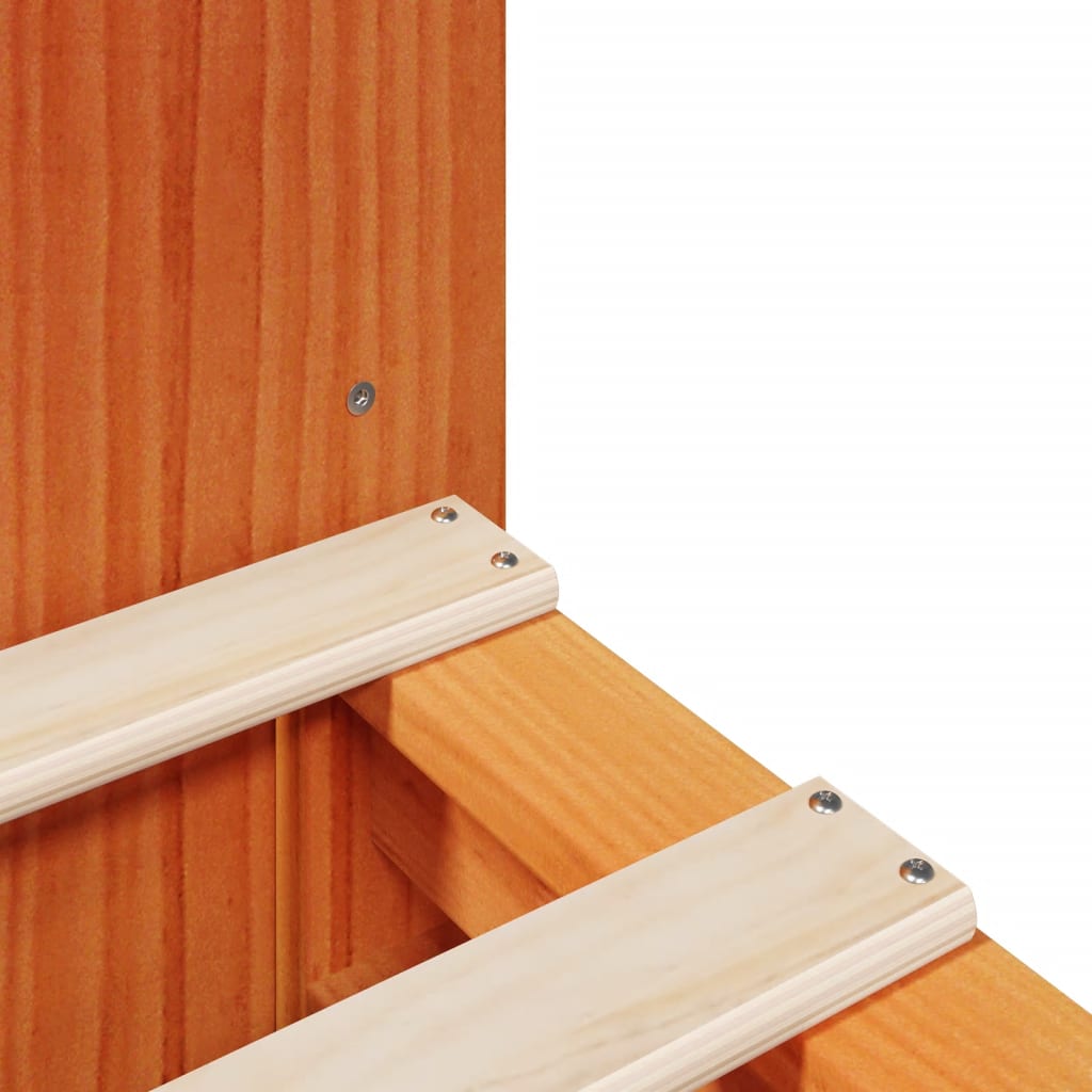 Bed met boekenkast zonder matras hout wasbruin 150x200 cm