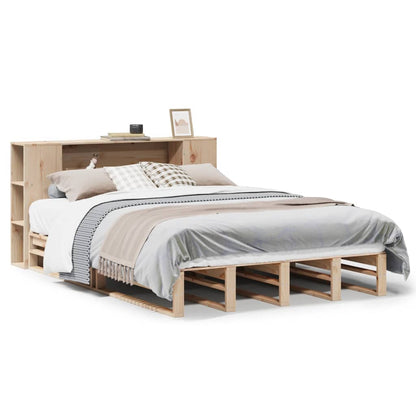 Bed met boekenkast zonder matras massief hout 160x200 cm