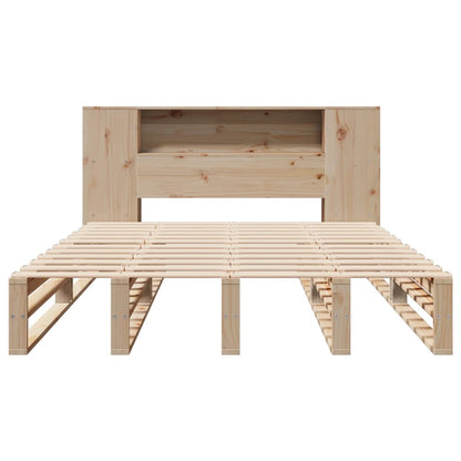 Bed met boekenkast zonder matras massief hout 160x200 cm