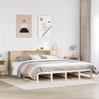 Bed met boekenkast zonder matras massief hout 180x200 cm