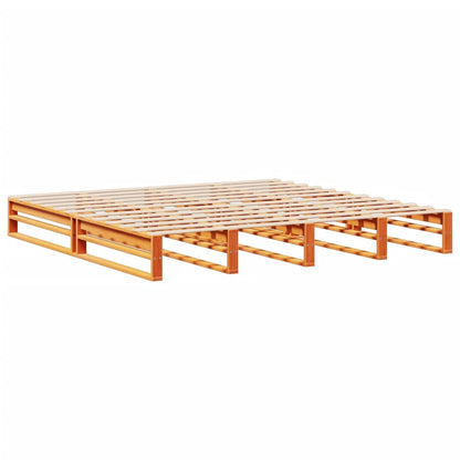 Bed met boekenkast zonder matras hout wasbruin 200x200 cm