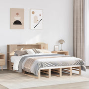 Bed massief grenenhout 135x190 cm met boekenkast