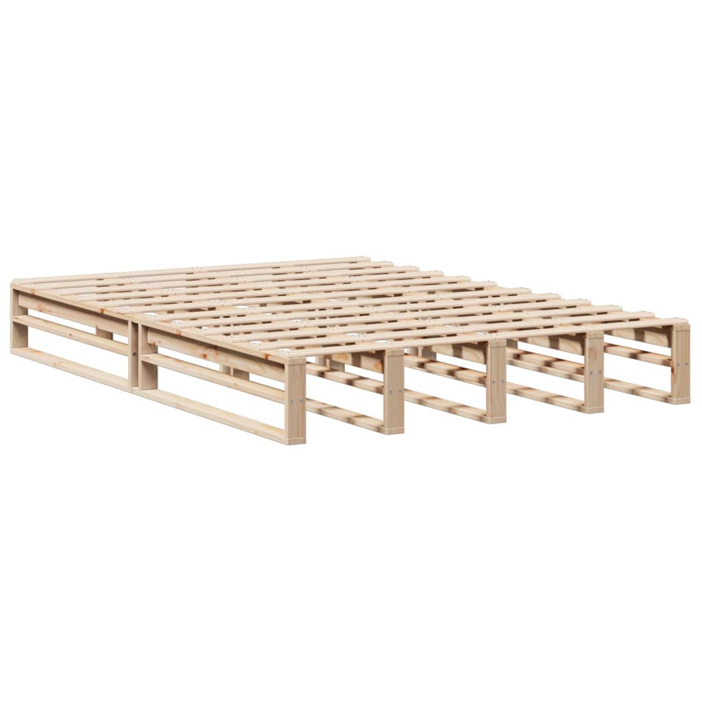 Bed met boekenkast zonder matras massief hout 140x190 cm