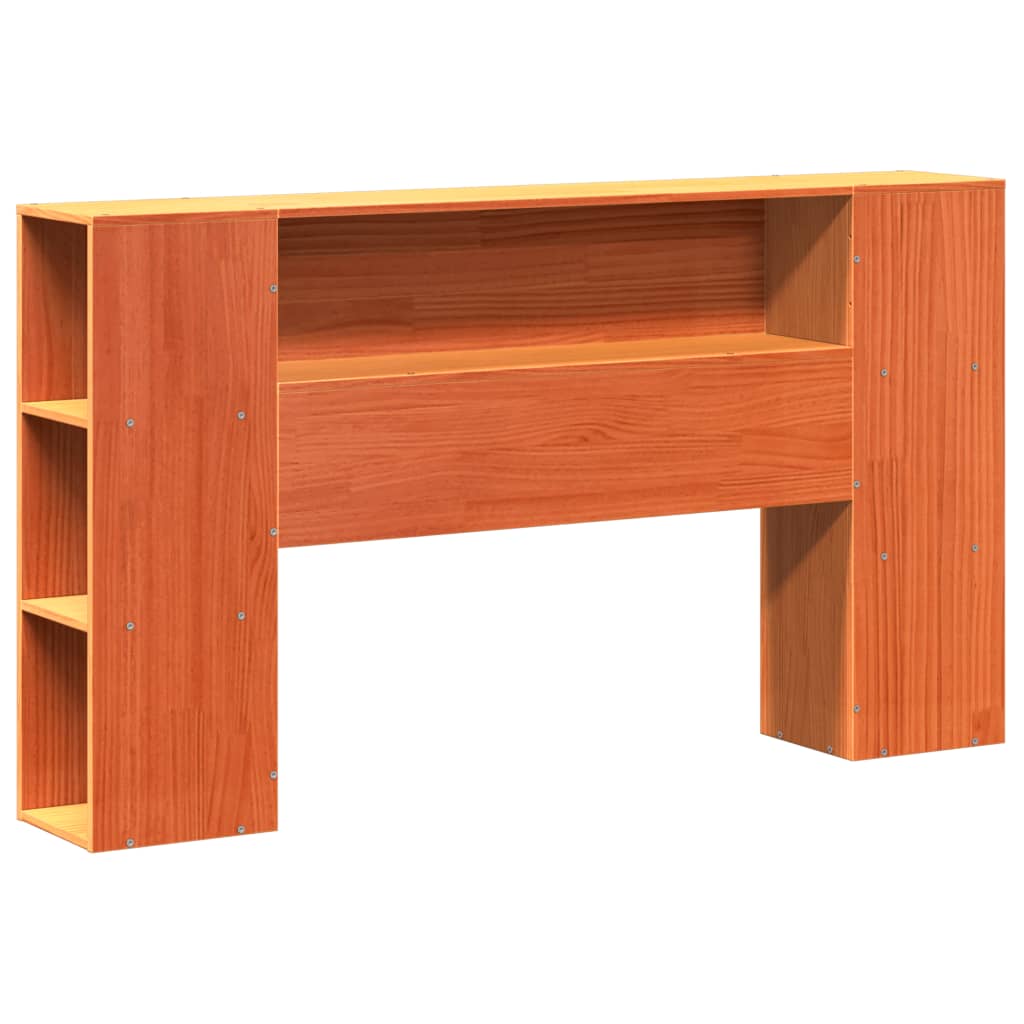 Bed met boekenkast zonder matras hout wasbruin 140x190 cm