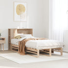 Bed met boekenkast zonder matras massief hout 100x200 cm