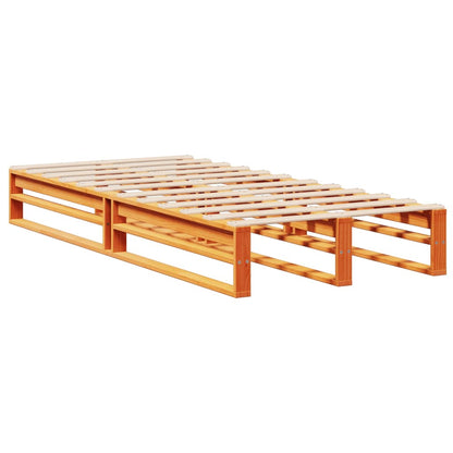 Bed met boekenkast zonder matras hout wasbruin 100x200 cm