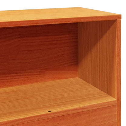 Bed met boekenkast zonder matras hout wasbruin 100x200 cm