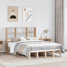 Bed met boekenkast zonder matras massief hout 120x200 cm