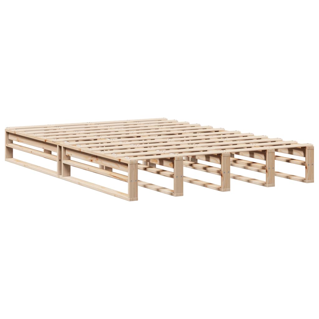 Bed met boekenkast zonder matras massief hout 140x200 cm