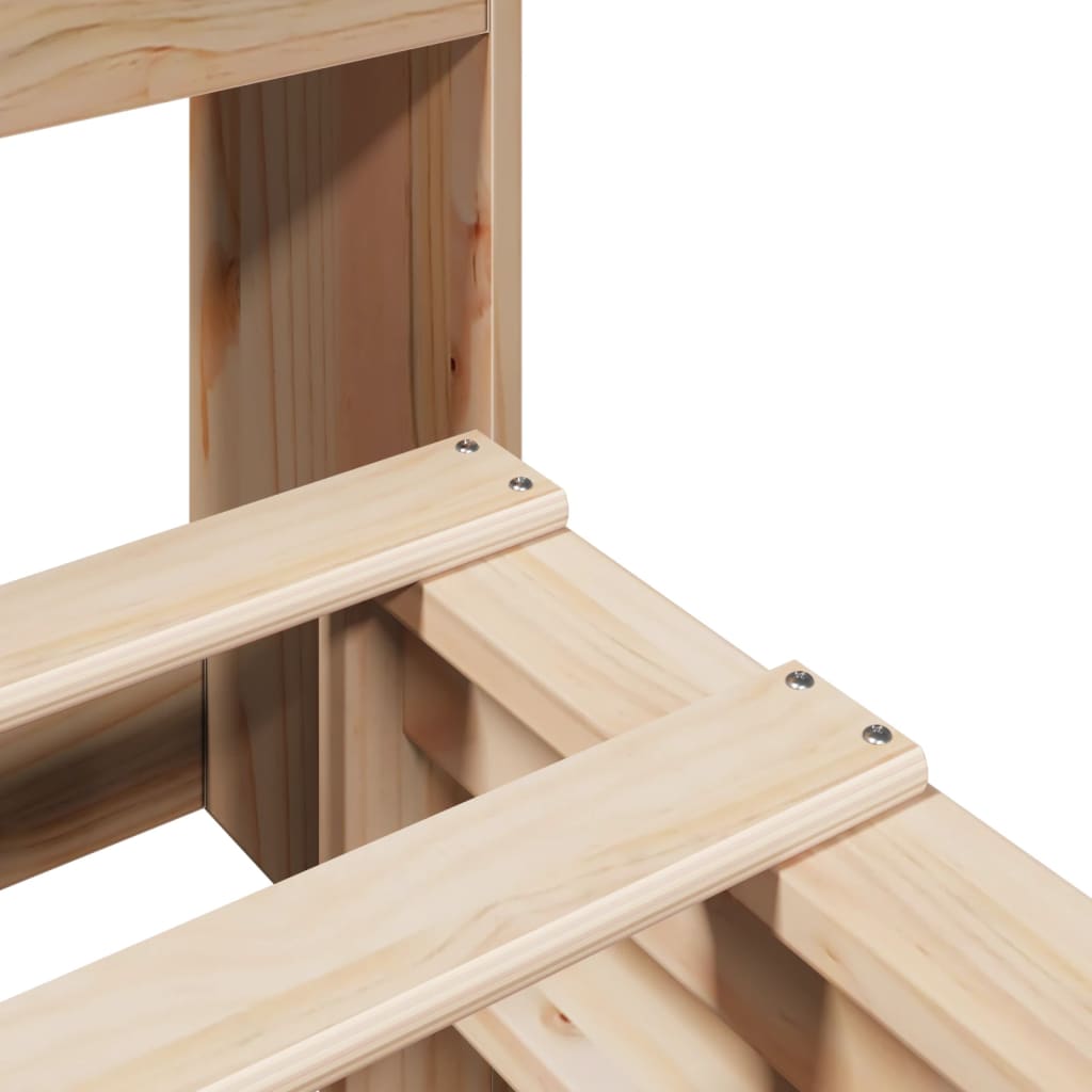 Bed met boekenkast zonder matras massief hout 140x200 cm