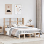 Bed met boekenkast zonder matras massief hout 140x200 cm