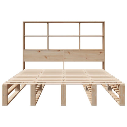 Bed met boekenkast zonder matras massief hout 160x200 cm