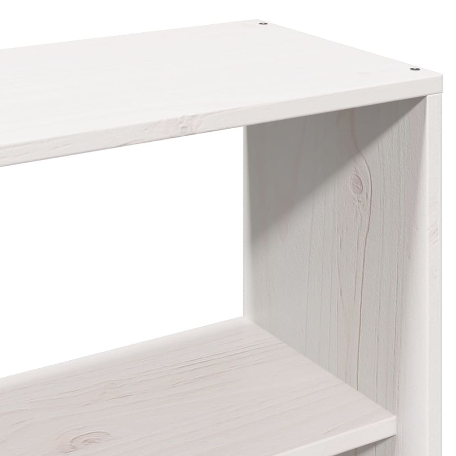 Bed met boekenkast zonder matras massief hout wit 160x200 cm
