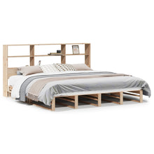 Bed met boekenkast zonder matras massief hout 180x200 cm
