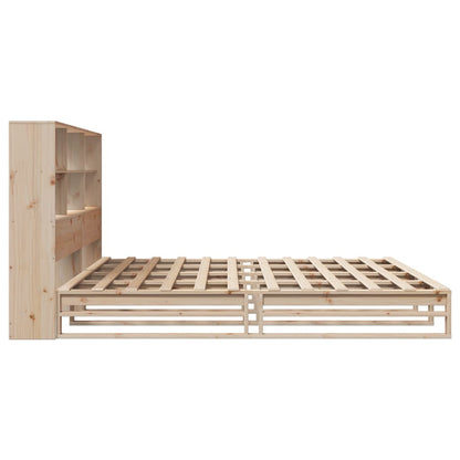 Bed met boekenkast zonder matras massief hout 180x200 cm