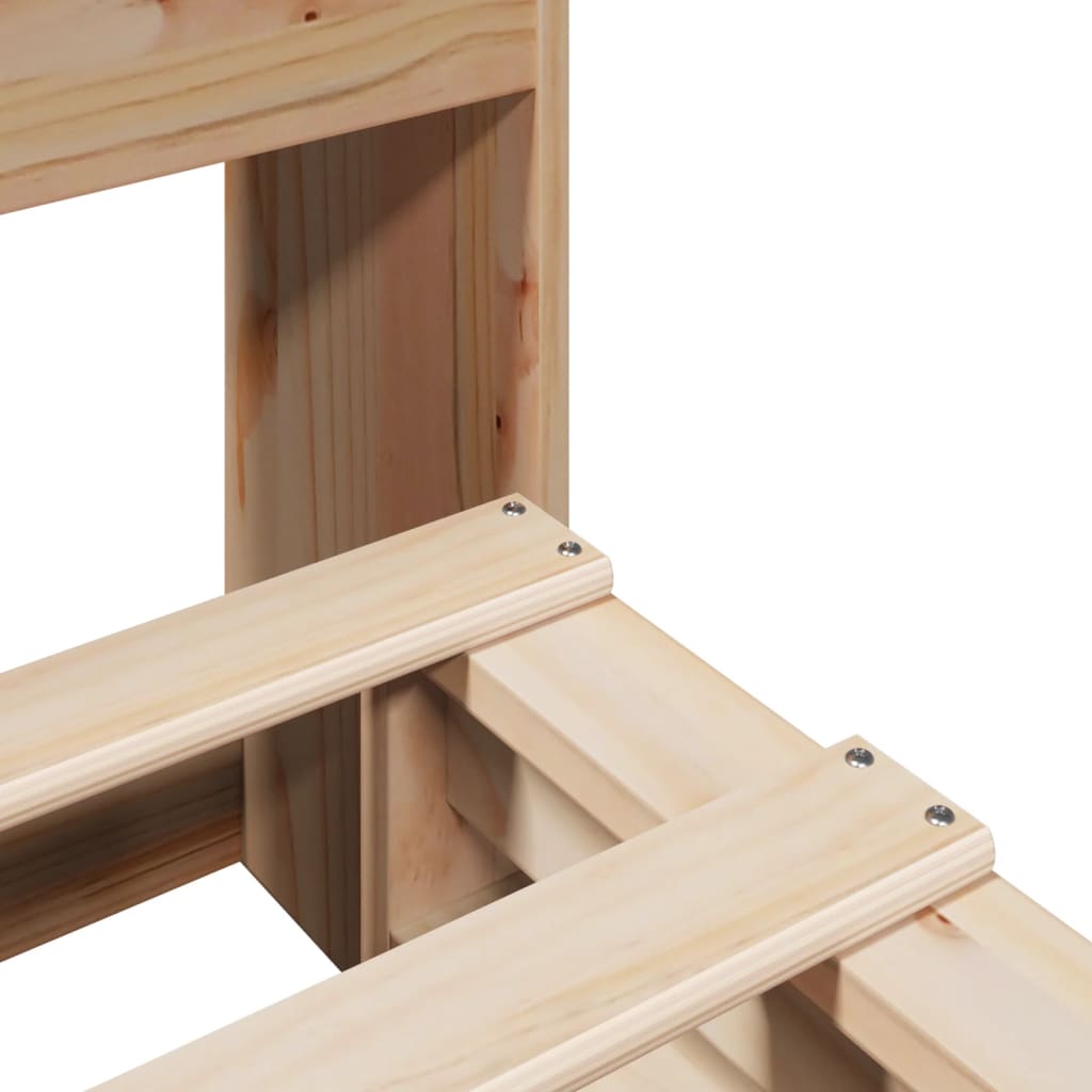 Bed met boekenkast zonder matras massief hout 180x200 cm