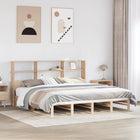 Bed met boekenkast zonder matras massief hout 180x200 cm