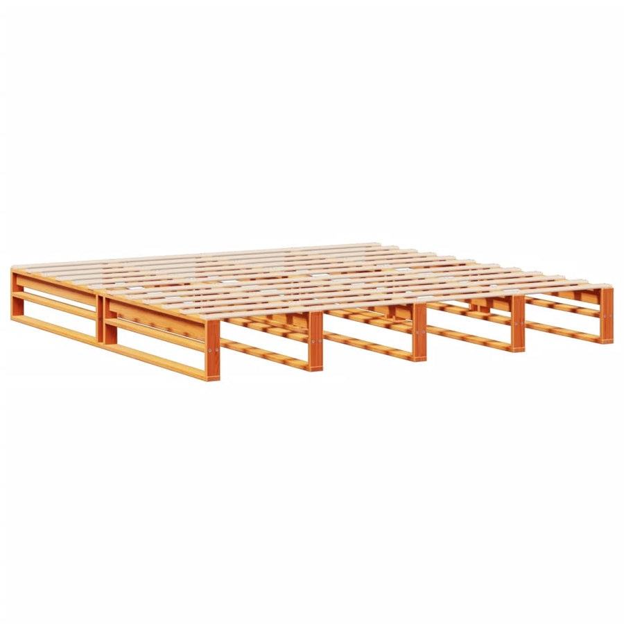 Bed met boekenkast zonder matras hout wasbruin 180x200 cm