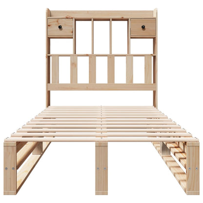 Bed met boekenkast zonder matras massief grenenhout 90x200 cm