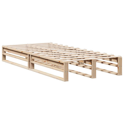 Bed met boekenkast zonder matras massief grenenhout 90x200 cm